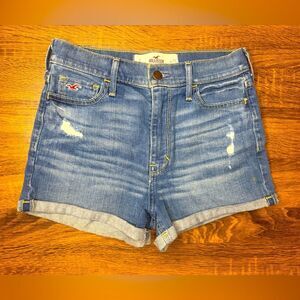Y2K Hollister Denim Distressed High Rise Shorts Women’s size 1 w25